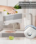 Collapsible Wash Basin With Drain Plug 2.4 Gallons For Kitchen And Camping shown draining water with easy-drain design