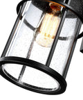 Outdoor Wall Light Fixture For House Waterproof Anti Rust Black Lantern With Seeded Glass Shade E26 Socket Exterior
