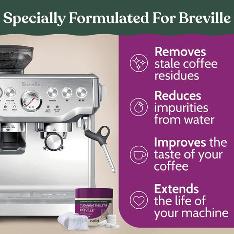Espresso Machine Cleaning And Maintenance Kit For Breville And Other Compatible Models With Fast Acting Cleaning Tablets And Water Filtration To Knock Out Stale Residue, Extend Your Machine Life, And Boost Flavor on Breville machine