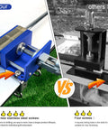 Comparison between No Fuss Drill Free Golf Club Vise With Heavy Duty Aluminum Shaft Clamp and a traditional drill-required vise.