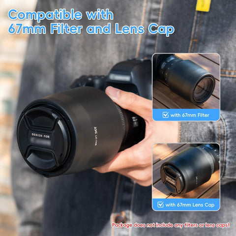 Go-To Lens Hood Shade Protector For Canon RF 100-400mm F5.6-8 IS USM And EF 70-300mm F4-5.6 IS II USM with 67mm Filter