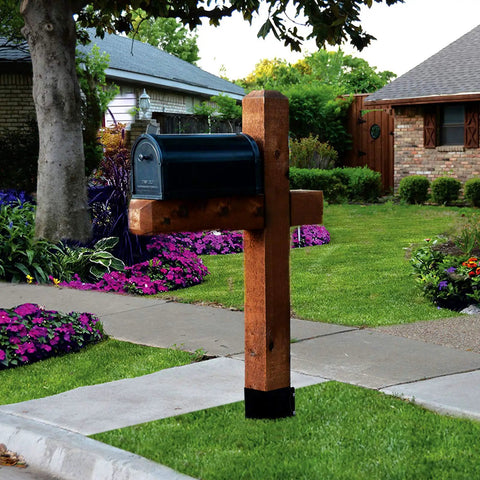 Six Pack Heavy Duty Fence Post Anchors And Ground Spikes Rock Solid 24 Inch Metal Stakes for mailbox post setup.