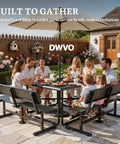 Built Tough 6 Foot Outdoor Bench With Back, Rust Resistant Thermoplastic Coated Steel Frame, Weatherproof Park Bench set for group gathering in patio area.