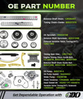 All In One 2.4L Ecotec Timing Chain Kit With Water Pump, Oil Pump And VCT Solenoid For 2010 To 2017 Chevrolet Equinox parts list