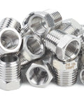Stainless Steel 316 Hex Bushing Reducer Fittings 1/4 Inch Male To 1/8 Inch Female NPT Fit Marine Fuel And Water Lines Pack Of 500