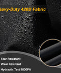 Beefy 420D Tricycle Cover For 29 Inch Adult Three Wheeled Bikes, 75L 30W 44H Outdoor Weatherproof Storage, Waterproof Electric Trike Shelter For Most 3 Wheeled Bicycles black 420D fabric close-up