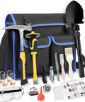 Complete Geology Rock Kit With 28 Oz Rock Hammer And 12 Inch Mason Chisel, safety gear, tools, and organizer case displayed