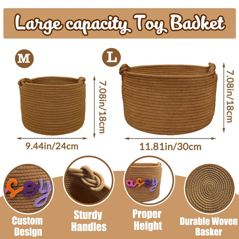 Must Have Personalized Dog Toy Storage Basket With Name Custom Pet Bin Large Capacity Woven Cotton Rope Organizer for toys