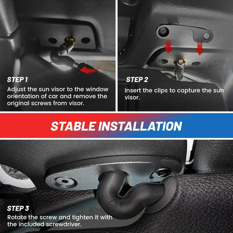 Heavy Duty Sun Visor Repair Kit For Jeep Wrangler JL JK JT Gladiator Rubicon Sport Sagging Visor Mounts installation steps