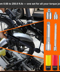 Digital Torque Wrench Set With Dual Direction Ratchets Three Eighths Inch Drive And One Half Inch Drive in use with accessories