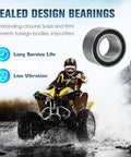 Premium Built Tough Front And Rear Wheel Bearing Assembly For Polaris Sportsman Ranger ACE ATV UTV 2004 To 2022 shown with sealed design bearings.