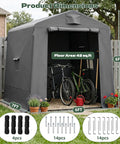 Heavy Duty 7x6x6 Ft Outdoor Storage Shed Portable Shelter With Double Zippered Doors and Bikes Inside
