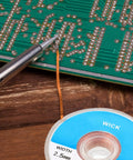 Soldering Pen And Solder Wick Kit For Electronics Repair With No Clean Pens And Braided Wick 0.1 Inch Wide By 59 Inch Long in use