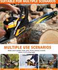 63Cc Gas Powered Chainsaw With 20 Inch Bar And 2 Chains And Bars, Heavy Duty 2-Cycle Engine Cutting Log