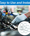 Easy to Use and Install, 10 Pack Universal Engine Oil Drain Plug Crush Washers And Gaskets, 12mm ID and 19.7mm OD