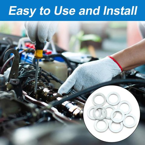Easy to Use and Install, 10 Pack Universal Engine Oil Drain Plug Crush Washers And Gaskets, 12mm ID and 19.7mm OD