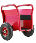 Totally Built Tough Heavy Duty Panel Dolly Cart Moves 1000 Lbs With Ease, red steel frame, large wheels for easy transport.