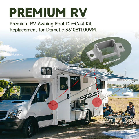 RV Awning Foot Replacement Kit For AE 8300 8500 8700 9000 Awnings Die Cast Foot Service Kit With Bottom Brackets Built To Be Beefed Up For Tough Camper Mounts