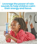 Child using Calming Rain Sensory Tubes For Kids, Chill Rain Sound Fidget Toys in a calm down corner.