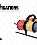Wiresmart Wire Caddy For Spooled Wire, One Hand Carry Wire Cart with spools, measurement specifications displayed