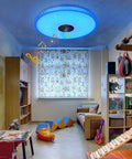 All In One 36W LED Ceiling Light With Bluetooth Speaker Remote Control Timable RGB Color Changing Modern Flush Mount in child's playroom