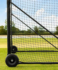 Portable Mobile Baseball Batting Cage With Wheels 36ft Net With Padding Easy Setup On Any Surface Heavy Duty Wheel System