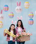 9 Piece Easter Paper Lantern Set With Bunny And Egg Designs, Reusable 10 Inch Pastel Hanging Lanterns For Home Garden