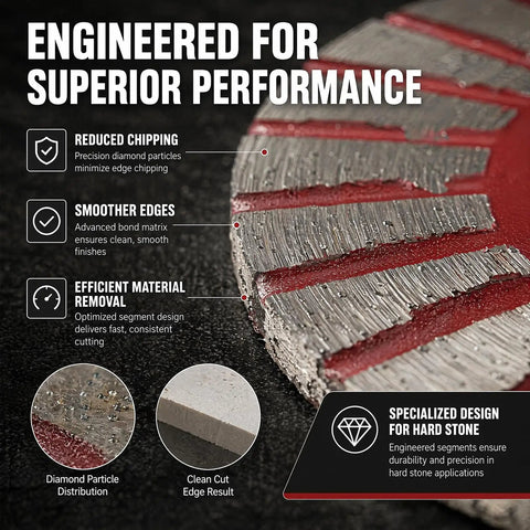 Slick Mini Diamond Saw Blades For Angle Grinder 1.57 Inch 5 Pack 5/8 11 Arbor detailed view of engineered cutting edge design.
