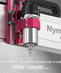 Close-up of Custom 710W spindle with ER-11 collet on the All-In-One 3 Axis CNC Router Kit Maker-Friendly with 7000 to 30000 RPM.