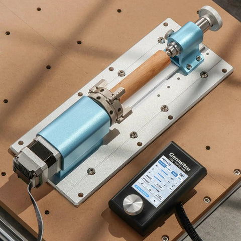 4th Axis Rotary Module Upgrade For 4040 And 3030 CNC Machines With Planetary Geared Stepper Motor, 4 Jaw Chuck, and Control Module