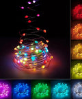 RGB Fairy String Lights 33ft with 66 LEDs app control 44 modes color changing music sync waterproof coiled and illuminated.