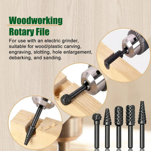 14 Piece Wood Carving Discs Set For 4 Inch And 4.5 Inch Angle Grinders With Rotary Burrs And Five Eighths Inch Adapters in use