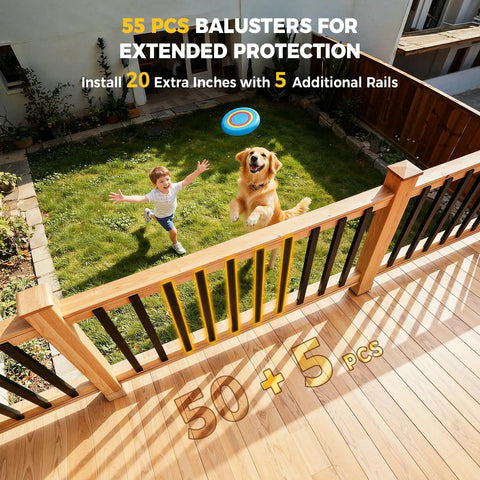 Heavy Duty 55 Iron Deck Balusters 32 Inch Rectangular Railing Kit With Built In Level End Caps And Screws Anti Rust Spindles