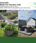 Deep Root Raised Garden Bed Kit 8x4x2 Feet Galvanized Oval Metal Planter 24 Inch Tall Built Tough Bottomless 478 Gallon Capacity For Outdoor Vegetables Flowers Herbs And More Quartz Grey installed outdoors