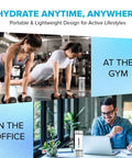 Portable Hydrogen Water Bottle With SPE PEM Tech Ionized Water On The Go 420 Ml for gym and office use.