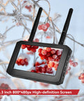 Compact 4.3 Inch FPV Monitor With DVR, 5.8GHz 40 Channel Receiver, 800x480 IPS Display, showing a nature scene on screen