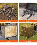 Clamp On Pallet Forks 4000 Lb Capacity 60 Inch Heavy Duty Forks for Tractor Attachments lifting lumber, debris, box, hay bales