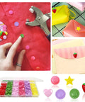 142 Sets Of Plastic Snap Button Fasteners No Sew DIY Snap Buttons 6 Styles Mixed Shapes for clothing and crafts