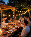 Group dining under 50ft G40 Outdoor String Lights With 26 LED Bulbs, Waterproof Shatterproof Dimmable Connectable Globe Cafe Bistro Lights