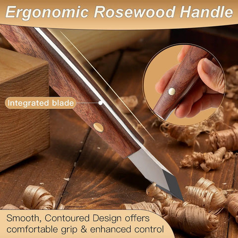 Heavy Duty Woodworking Marking Knife Pro Scribing Gauge featuring knockout sharp high carbon steel blade and ergonomic rosewood handle.