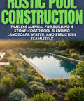 Real Deal Guide On Rustic Pool Construction For Building Stone Edged Backyard Oases cover showing a landscaped pool area.