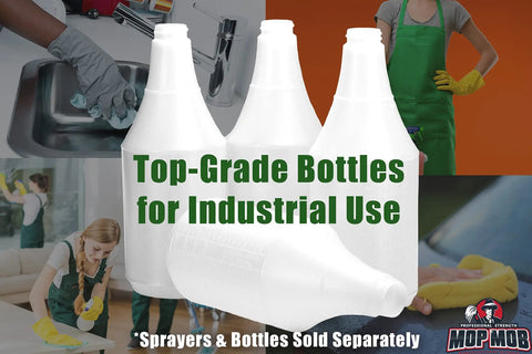 Heavy Duty Chemical Resistant Spray Bottles, 32 Oz Four Pack With Clear Measuring Etchings, Zero Leak Design For Auto Detailing, Cleaning Crews Or Weekend Yard Projects.