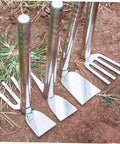 Stainless Steel Garden Hoe Tool With Ergonomic Handle For Quick Weeding And Digging In Vegetable Gardens Portable Spade Shovel on soil