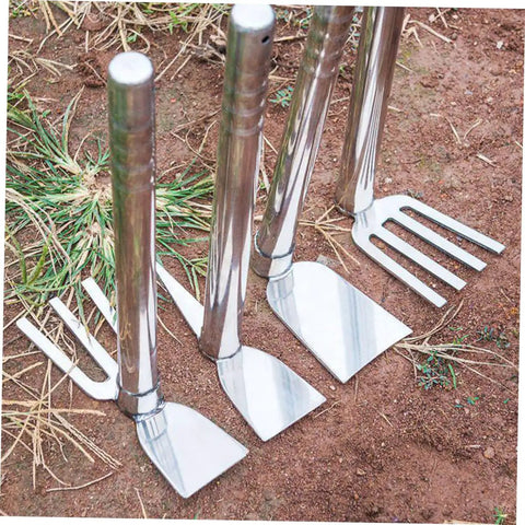 Stainless Steel Garden Hoe Tool With Ergonomic Handle For Quick Weeding And Digging In Vegetable Gardens Portable Spade Shovel on soil