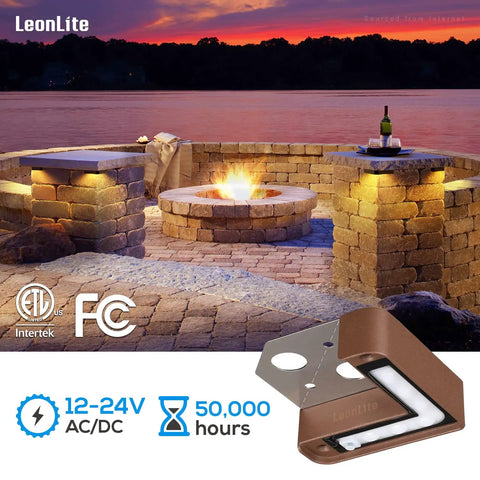 Right Angle LED Hardscape Light With 2700K 3000K 4500K Color Select Waterproof Corner Mount for retaining walls and steps