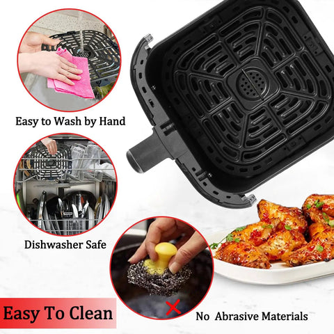 No Mess Game Changer Air Fryer Crisp Plate And Grill Rack Built For Instant Pot Vortex Plus 5 8 Qt And 6 Qt XL Models shown cleaned and easy to use.