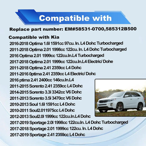 Compatibility chart and car image for Beefed Up Brake Fluid Cap For Master Cylinder Reservoir Replacement 58531-0700 585312B500