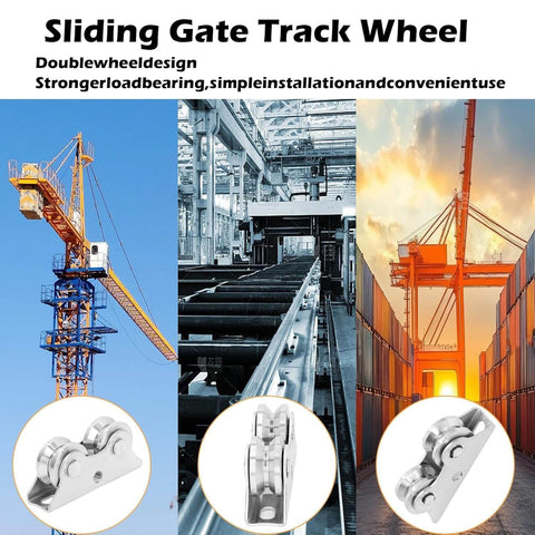 Groove Wheel V Shaped Gate Casters With Detachable Track Wheels Double Bearing Caster With Bracket Beefy 45 Steel Heavy Duty Rigid Roller Inverted V Track Sliding Gate Casters For Industrial Machines Rail 2 Pieces in industrial settings