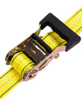Heavy Duty Ratchet Cargo Tie Down Straps One And A Half Inch By Fifteen Feet 3000 Lbs Break Strength Four Pack with black handle