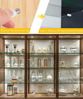 Premium Nickel Shelf Pegs Kit With 124 Pieces Of Five Smooth Styles Including L Shaped Dowel Pins And Spoon Holders For Cabinet And Glass Shelves Slick Finish, installing shelf pegs in a glass cabinet.